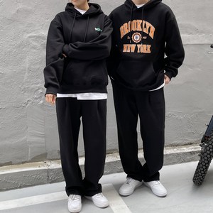 베럴댄나우 남녀공용 빅사이즈 기모 와이드 핀턱 트레이닝 바지 팬츠