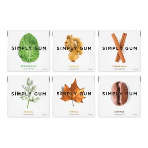 Simply Gum 심플리껌 유기농 껌 치클 버라이어티팩, 6개