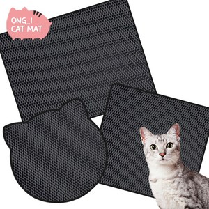 옹이네 고양이 벌집모래매트 사각엠보형, 블랙, 1개