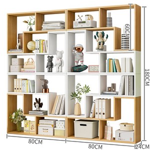 오띠야 북유럽풍 DIY 모듈형 책장 내추럴 감성 선반 수납 선반 진열장 겸 파티션, 6단, 화이트4+오트4