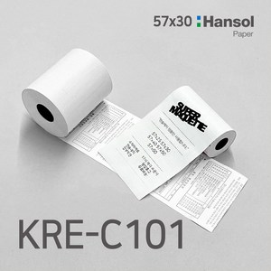 수퍼마케트 2인치 KRE-C101 57x30 포스용지 영수증 감열지, 57x30(50롤)