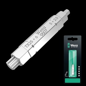 WERA 베라 수공구 9507 4 in 1 별 육각 드라이버 비트 (073202) 2.5mm 5mm 6mm, 1개