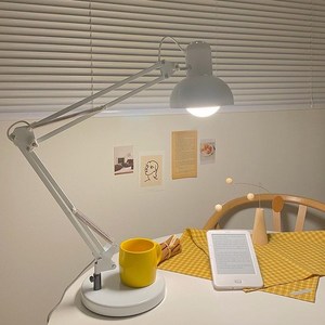 [메가] 제도 집게 책상 스탠드+LED램프, B-집게+받침대+12W하얀빛(램프), 화이트