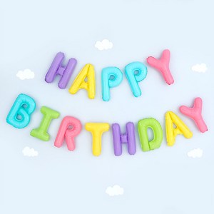 파티팡 은박풍선세트 HAPPY BIRTHDAY, 마카롱, 1세트