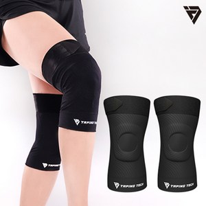 [TenTenPlus.Inc] NEW TAPINGTECH 뉴테이핑테크 4세대 무릎집중형 보호대 6중 테이핑 7중 패드 실키 스웨이드 입는 테이핑 무릎보호대, 1세트