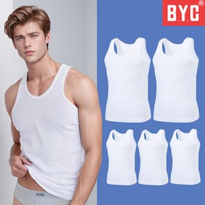 BYC 남성 민소매 런닝 5매 세트 나시 40수 남자 메리야스 BYC1938