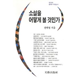 소설을 어떻게 볼 것인가, 문예출판사, 권택영 저