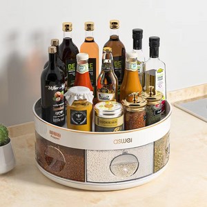 2 in1 다용도 양념통 회전트레이 주방 양념통 선반 싱크대 수납 정리대, 29.5*13.5cm, 29.5*13.5cm