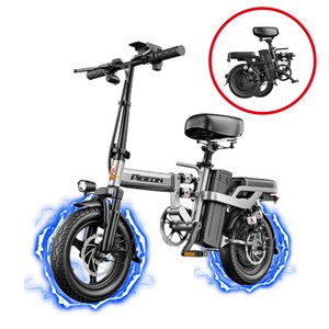 마하볼트 접이식 전기자전거 전동 48V 배달 가성비 출퇴근 미니벨로 휴대용 경량 배터리, 블랙, 알루미늄