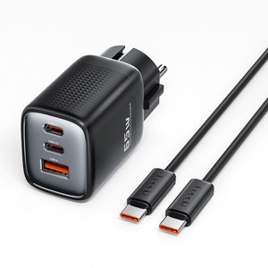 Toocki 툭키 GaN PPS 65W 3포트 C타입 접지형 초고속 멀티 충전기, 1개, 블랙