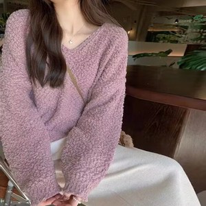 메이킹유 스웨터 긴팔 브이넥 루즈핏 무지 데일리 2794브리안니트