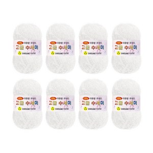 울클럽 뜨개실 대용량 고급수세미 100g 8볼 (총 800g), 101 흰색, 8개