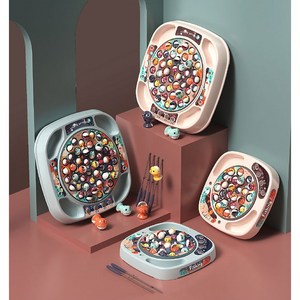 어린이 빙글빙글 낚시 놀이 보드게임 소형, 핑크, 1개