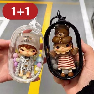 탐나템 투명 PVC 미니 인형 키링 파우치