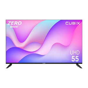 큐빅스 고화질 4K UHD LED TV 139cm(55인치) LG정품패널 IPTV 스탠드형 벽걸이형 방문설치 에너지효율 1등급, NBH550UHD-E01