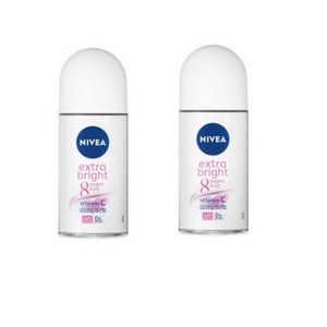 니베아 데오드란트 롤온 엑스트라 브라이트, 50ml, 2개