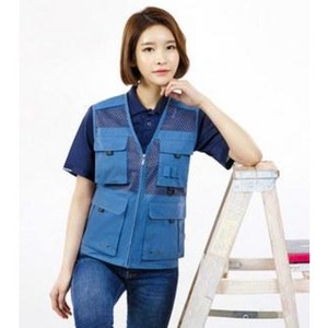에이스유니폼 춘하 유니폼 멀티포켓 작업복 파랑색 베스트 블루 조끼 ACE-V1812