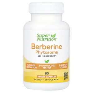 슈퍼 뉴트리션 베르베린 파이토솜 550mg Super Nutrition Berberine Phytosome, 60정, 1개