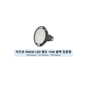 비츠온 원하 LED 15W PAR30 스포트 집중형 전구 블랙, 10개, 3000K 전구색