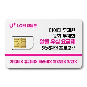 LG 유심. 알뜰폰 유심 프로모션 진행중. 자급제폰 데이터 무제한 무약정. USIM. LG망 알뜰폰 유심, 1개