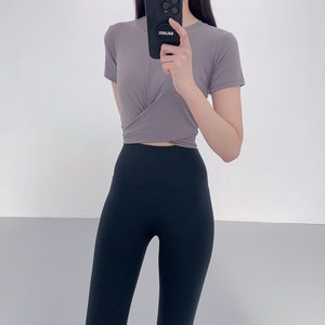 로라벨 풀앤 필라테스복 여성 요가복 필라테스 요가 상의 옷 커버업 운동복 탑 반팔 크롭