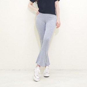 세미부츠컷 면 밴딩팬츠