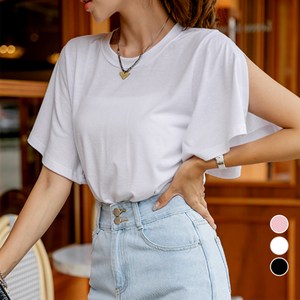 [나크21] (55~120) 프릴절개 스판 쿨링 티셔츠 KO32-T-11
