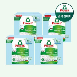 [매일 배송] 프로쉬 독일 식세기 세제 30개입 4개 올인원 식기세척기 전용세제, 단품