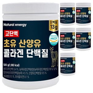 웰핏 고단백 초유 산양유 콜라겐 단백질, 500g, 6개