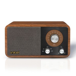 Inkel 인켈 ANALOGUE 블루투스 스피커 라디오 무선충전, WALNUT 월넛