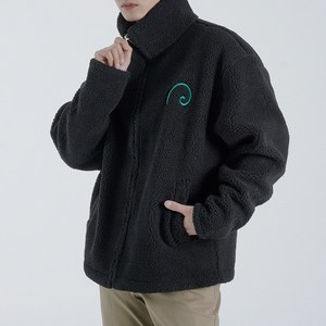 남녀공용 뽀글이 자수 집업 후리스 자켓