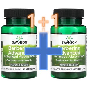 1+1 Swanson 스완슨 베르베린 어드밴스드 Berberine Advanced 550mg 베지 캡슐 30정 약들약 고약사 / 해외직구 미국정품, 2개