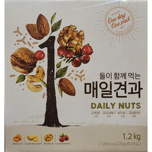 대봉식품 둘이 함께 먹는 매일 견과, 1.2kg, 1개