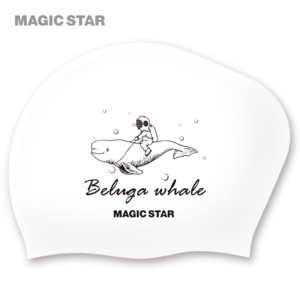 매직스타 롱헤어용 벨루가 고래수모 (+1cm 컴포트 실리콘수모 긴머리 여성수영모 MSW3FS04), 화이트