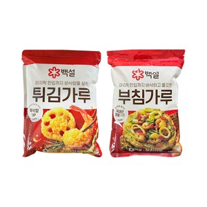 CJ백설 (부침가루1kg+튀김가루1kg) 국내산 찹쌀가루 명절 전 튀김, 1세트, 1kg