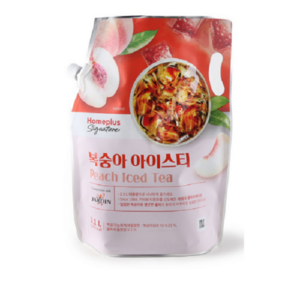 쟈뎅 복숭아 아이스티 대용량 파우치 액상 음료 2.1L, 2개