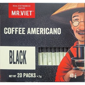 MR.VIET 미스터비엣 프리미엄 블랙커피 40g (2g X 20팩) / 베트남, 2g, 20개입, 1개