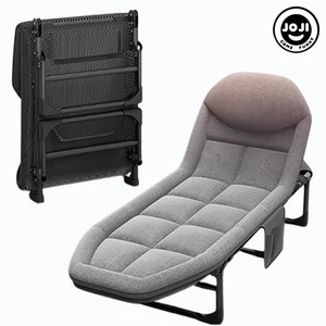 JJcomefunny 접이식침대1인 야전침대 간이침대 각도조절 낚시 캠핑 사무실 싱글침대, 그레이