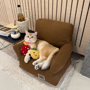 심콩펫 고양이 강아지 모던 소파 쿠션 방석, 브라운, 1개