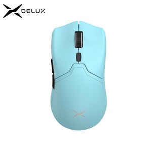 DELUX M800 게임용 마우스 무선 PAW3395 26000DPI Bluetooth 인체공학적 Huano 스위치 컴퓨터 마우스, blue