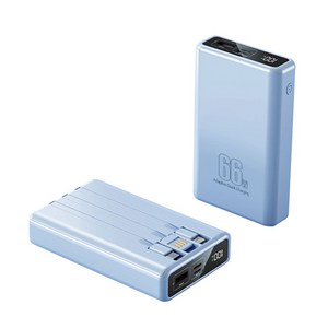 PYHO 대용량 20000mAh 보조배터리 자체 유선 급속 충전 지원 최신 66W 보조배터리, 블루, K141-20000mAh