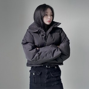 [당일출고] 유니크 빵빵한 데일리 무광 숏패딩 / 블랙 아이보리