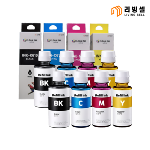 [리빙셀] 삼성 INK-K610 INK-C610 INK-M610 INK-Y610 호환잉크, 2개, 4색 1세트2