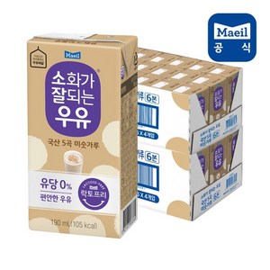 소화가잘되는우유 국산 5곡 미숫가루, 190ml, 48개