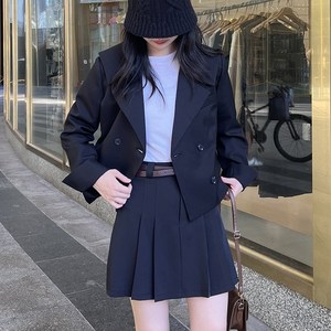 (국내 자체 제작)(당일 발송) 세일러 더블 크롭 자켓