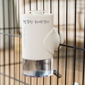 시웨이 애완동물 걸이형 급수기 강아지 고양이 켄넬 휴대용 물병 500ml, 1개, 화이트