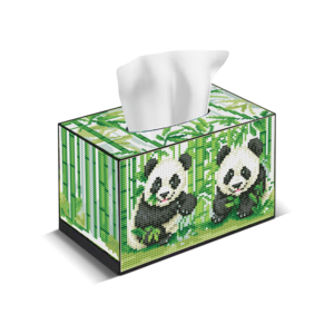 호우맘 보석십자수 휴지케이스 취미 각티슈케이스 집들이선물, 1개, HM-14 대나무 판다