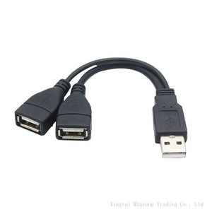 USB 2.0 분배기 Y 케이블 1 수-2 암 연장 코드 전원 어댑터 변환기 PC 자동차 데이터 전송 충전, [01] USB 2.0 Y Splitter