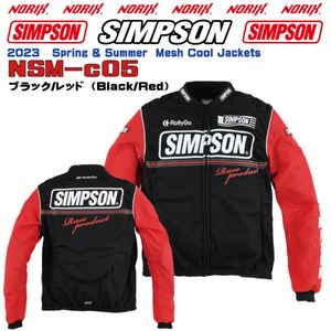 SIMPSON 2023SS 봄 여름 모델 라이더즈 메쉬 쿨자켓 NSM-C05, 블랙/레드