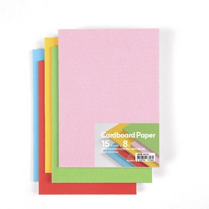 PaperPhant 하드보드지 (두껍고 단단한 종이) cardboard paper, 5컬러 혼합 8절 15매